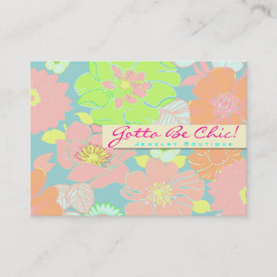 Carte De Visite PixDezines Alegre Retro Floral, couleur Pastel/do-