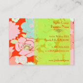 Carte De Visite PixDezines Alegre Retro Floral, DO-IT-YOURSELF arr (Dos)