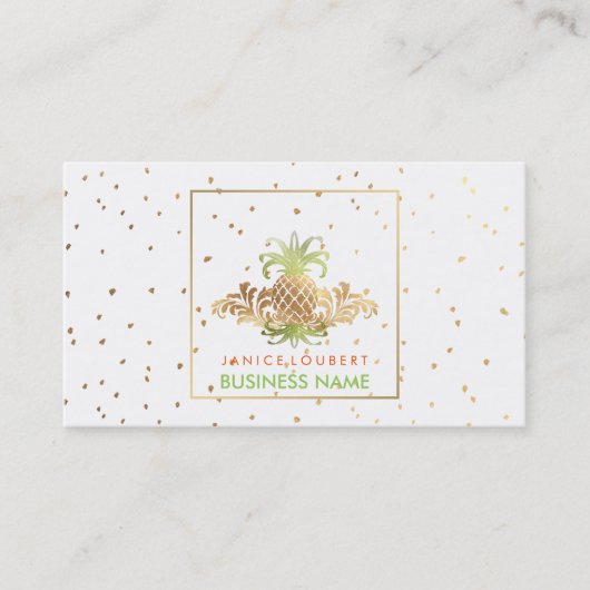 Carte De Visite PixDezines Ananas/Faux Gold Specks (Devant)