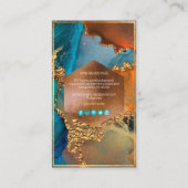 Carte De Visite PixDezines Aquarelle Abstraite Cuivre Or Turquoise (Dos)