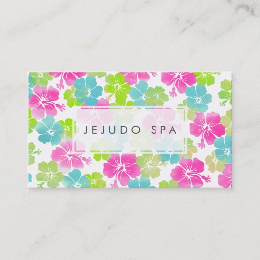 Carte De Visite PixDezines aquarelle affecte/hibiscus (Devant)