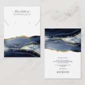 Carte De Visite PixDezines Aquarelle Agate Marine Or (Devant / Derrière)