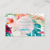 Carte De Visite PixDezines Aquarelle Fleurs tropicales Foliage (Dos)