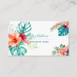 Carte De Visite PixDezines Aquarelle Fleurs tropicales Foliage