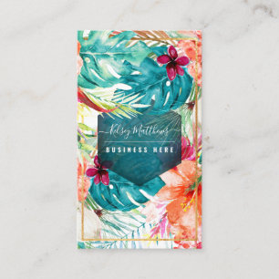 Carte De Visite PixDezines Aquarelle Fleurs tropicales Foliage