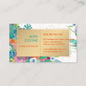 Carte De Visite PixDezines Aquarelle Florale/Pansies/Spectres Or (Dos)