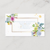 Carte De Visite PixDezines aquarelle florale/ranunculus (Dos)