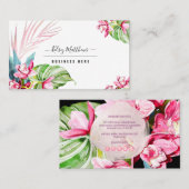 Carte De Visite PixDezines Aquarelle Kona Rose Cymbidium (Devant / Derrière)