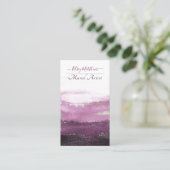 Carte De Visite PixDezines Aquarelle Vagues Modernes, Bergundy+Sil (Debout devant)