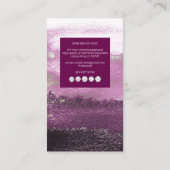 Carte De Visite PixDezines Aquarelle Vagues Modernes, Bergundy+Sil (Dos)