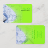 Carte De Visite PixDezines architecte branché Electric Green (Devant / Derrière)