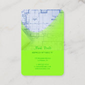 Carte De Visite PixDezines architecte branché Electric Green (Dos)