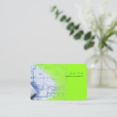 Carte De Visite PixDezines architecte branché Electric Green (Debout devant)