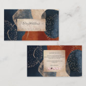 Carte De Visite PixDezines Arrangement Abstrait H2 Marine Terracot (Devant / Derrière)