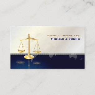 Carte De Visite PixDezines ATTORNESY/WHITE+BLUE/WORLD MAP