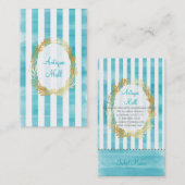 Carte De Visite PixDezines bandes blanches/aquarelle numérique aqu (Devant / Derrière)