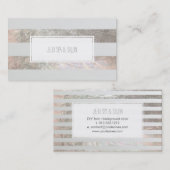 Carte De Visite PixDezines bandes platine/faux argent (Devant / Derrière)