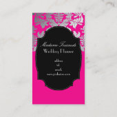 Carte De Visite PixDezines baroque damask faux argent/rose chaud (Dos)