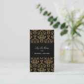 Carte De Visite PixDezines Black+Gold Arianna Vintage Damask (Debout devant)