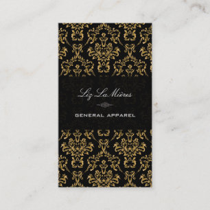 Carte De Visite PixDezines Black+Gold Arianna Vintage Damask