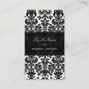 Carte De Visite PixDezines Black Isabella Vintage Damask