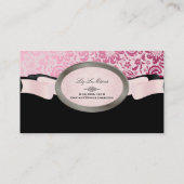 Carte De Visite PixDezines Black, Pink Fidora Damask (Dos)