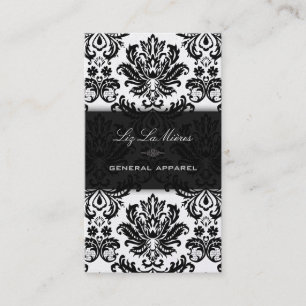 Carte De Visite PixDezines Black Pique Vintage Damask