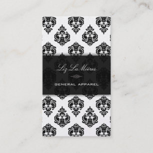 Carte De Visite PixDezines Black Rossellini Vintage Damask