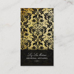 Carte De Visite PixDezines Black Tanza Vintage Damask