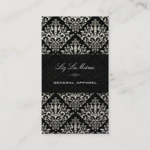 Carte De Visite PixDezines Black+White Étienne Vintage Damask