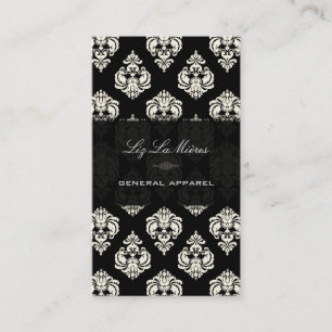 Carte De Visite PixDezines Black+White Rossellini Vintage Damassé