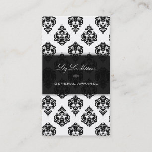 Carte De Visite PixDezines Black+White Rossellini Vintage Damassé