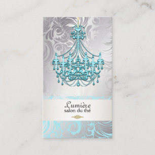 Carte De Visite PixDezines BLUE CRYSTAL CHANDELIER/DAMASK/DO-IT-YO