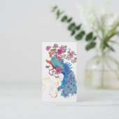 Carte De Visite PixDezines Blue Peacock/Peony/do-it-yourself coule (Debout devant)
