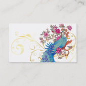 Carte De Visite PixDezines Blue Peacock/Peony/do-it-yourself coule (Dos)