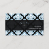 Carte De Visite PixDezines Blue + White Olivia Damask (Dos)