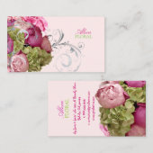 Carte De Visite PixDezines, bouquet de pivoines, fleuristes/do-it- (Devant / Derrière)