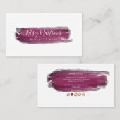 Carte De Visite PixDezines Brosses d'aquarelle Sangria Bourgogne (Devant / Derrière)