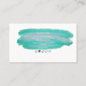 Carte De Visite PixDezines Brosses d'aquarelle verte de mer (Dos)