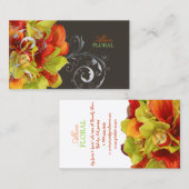 Carte De Visite PixDezines calles orange lys/orchidées verte (Devant / Derrière)