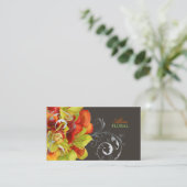Carte De Visite PixDezines calles orange lys/orchidées verte (Debout devant)