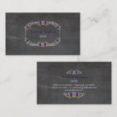 Carte De Visite PixDezines Chalkboard+Petite Fleurs (Devant / Derrière)