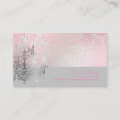 Carte De Visite PixDezines Chandelier blanc+Damas rose (Dos)