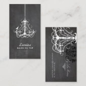 Carte De Visite PixDezines Chandelier noir+blanc (Devant / Derrière)