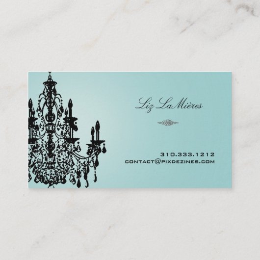 Carte De Visite PixDezines Chandelier noir+blanc/arrière - plan DO (Dos)