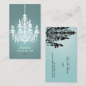 Carte De Visite PixDezines Chandelier noir+blanc/arrière - plan DO (Devant / Derrière)