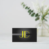 Carte De Visite PixDezines Cool Neon Lights Monogramme (Debout devant)