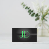 Carte De Visite PixDezines Cool Neon Lights Monogramme/do-it-yours (Debout devant)
