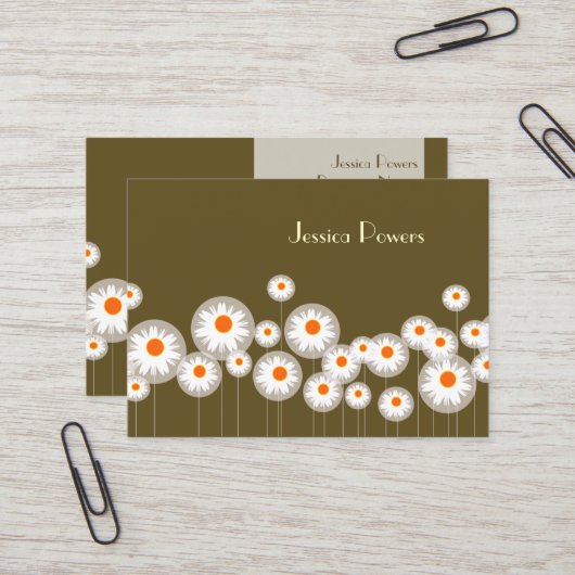 Carte De Visite PixDezines couleurs arrière - plans rétro (Devant/Arrière en situation)