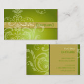 Carte De Visite PixDezines Crest Damask (Devant / Derrière)